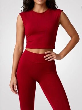 MLP Open-back Sleeveless Red Crop Top - Women's Athletic Tank